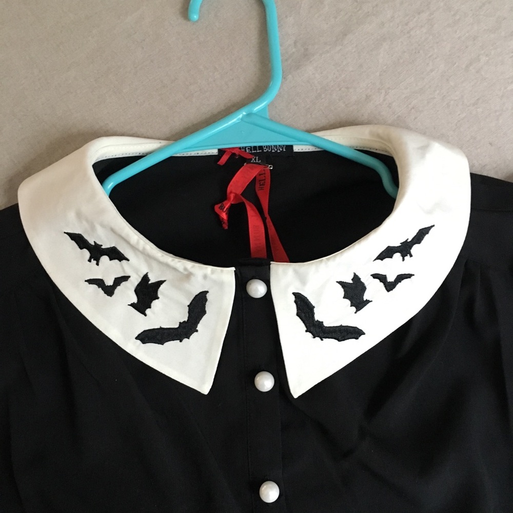 Hell Bunny Full Moon bat silhouette blouse
